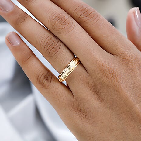 Floral Leaf Spinner Ring in 18K Vermeil Yellow Gold Plated Sterling Silver