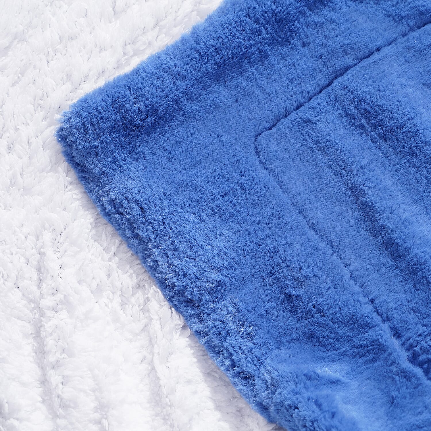 Faux Rabbit Fur Double Layer Blanket (Size-200x150cm) - Navy