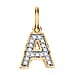 Diamond Initial B Pendant in 18K Vermeil Yellow Gold Plated Sterling Silver 0.17 Ct