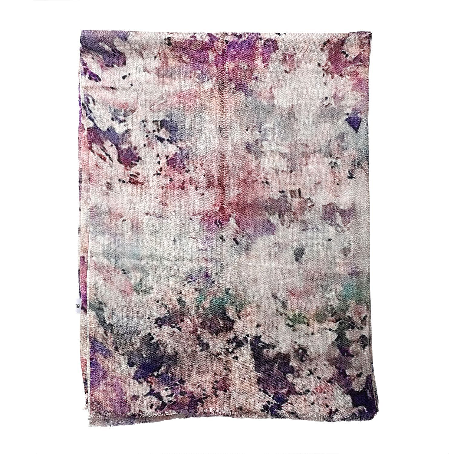 La Marey 100% Cashmere Printed Scarf (Size 190x70 cm) - Lilac