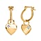 Diamond Heart Earrings in 18K Rose Gold Vermeil Plated Sterling Silver, Silver Wt. 5.97 Gms