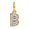 Diamond Initial E Pendant in 18K Vermeil Yellow Gold Plated Sterling Silver 0.17 Ct