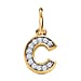 Diamond Initial B Pendant in 18K Vermeil Yellow Gold Plated Sterling Silver 0.17 Ct