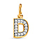 Diamond Initial Y Pendant in 18K Vermeil Yellow Gold Plated Sterling Silver 0.17 Ct