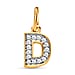Diamond Initial B Pendant in 18K Vermeil Yellow Gold Plated Sterling Silver 0.17 Ct
