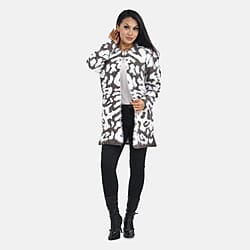 Tamsy Crew Neck Cardigan with Pockets - Pink and White