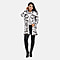 Tamsy Crew Neck Cardigan with Pockets - Black and White
