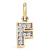 Diamond Initial B Pendant in 18K Vermeil Yellow Gold Plated Sterling Silver 0.17 Ct