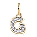 Diamond Initial B Pendant in 18K Vermeil Yellow Gold Plated Sterling Silver 0.17 Ct