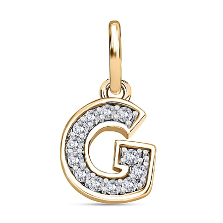 Diamond Initial G Pendant in 18K Vermeil Yellow Gold Plated Sterling Silver 0.16 Ct Diamond Initial G Pendant in 18K Vermeil Yellow Gold Plated Sterling Silver 0.16 Ct