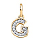 Diamond Initial P Pendant in 18K Vermeil Yellow Gold Plated Sterling Silver 0.17 Ct