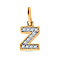 Diamond Initial G Pendant in 18K Vermeil Yellow Gold Plated Sterling Silver 0.17 Ct