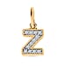Diamond Initial B Pendant in 18K Vermeil Yellow Gold Plated Sterling Silver 0.17 Ct