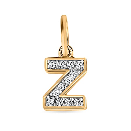 Diamond Initial Z Pendant in 18K Vermeil Yellow Gold Plated Sterling Silver 0.16 Ct. Diamond Initial Z Pendant in 18K Vermeil Yellow Gold Plated Sterling Silver 0.16 Ct.