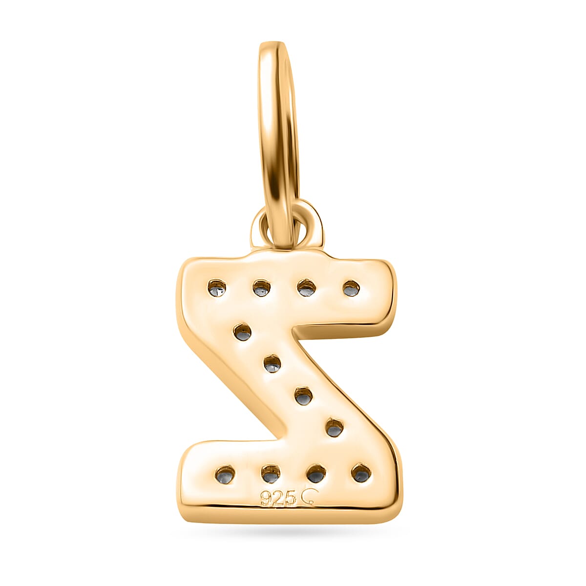 White Diamond  Fancy Pendant in 18K YG Vermeil Plated Sterling Silver 0.15 ct.