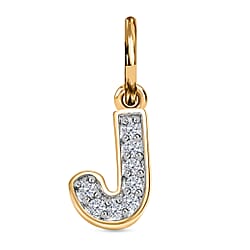 Diamond Initial S Pendant in 18K Vermeil Yellow Gold Plated Sterling Silver 0.15 Ct
