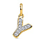 Diamond Initial V Pendant in 18K Vermeil Yellow Gold Plated Sterling Silver 0.17 Ct