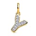 Diamond Initial B Pendant in 18K Vermeil Yellow Gold Plated Sterling Silver 0.17 Ct
