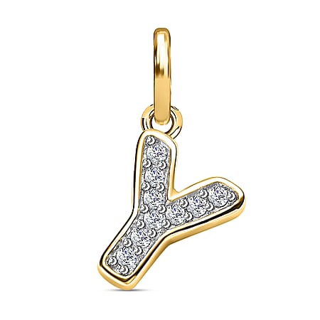 Diamond Initial Y Pendant in 18K Vermeil Yellow Gold Plated Sterling Silver 0.15 Ct Diamond Initial Y Pendant in 18K Vermeil Yellow Gold Plated Sterling Silver 0.15 Ct