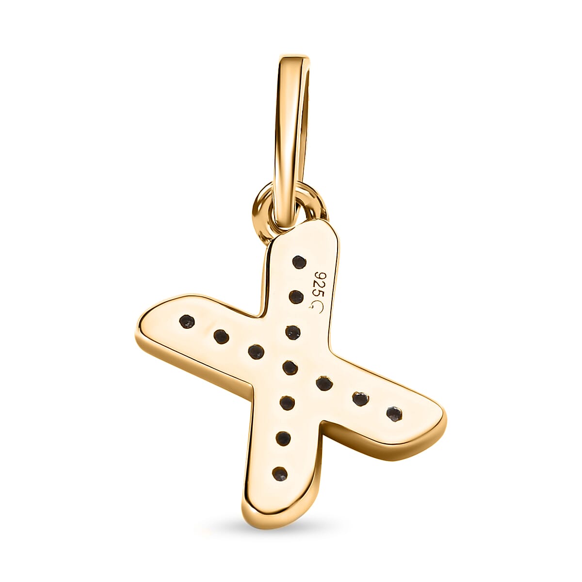 Diamond Initial X Pendant in 18K Vermeil Yellow Gold Plated Sterling Silver 0.17 Ct