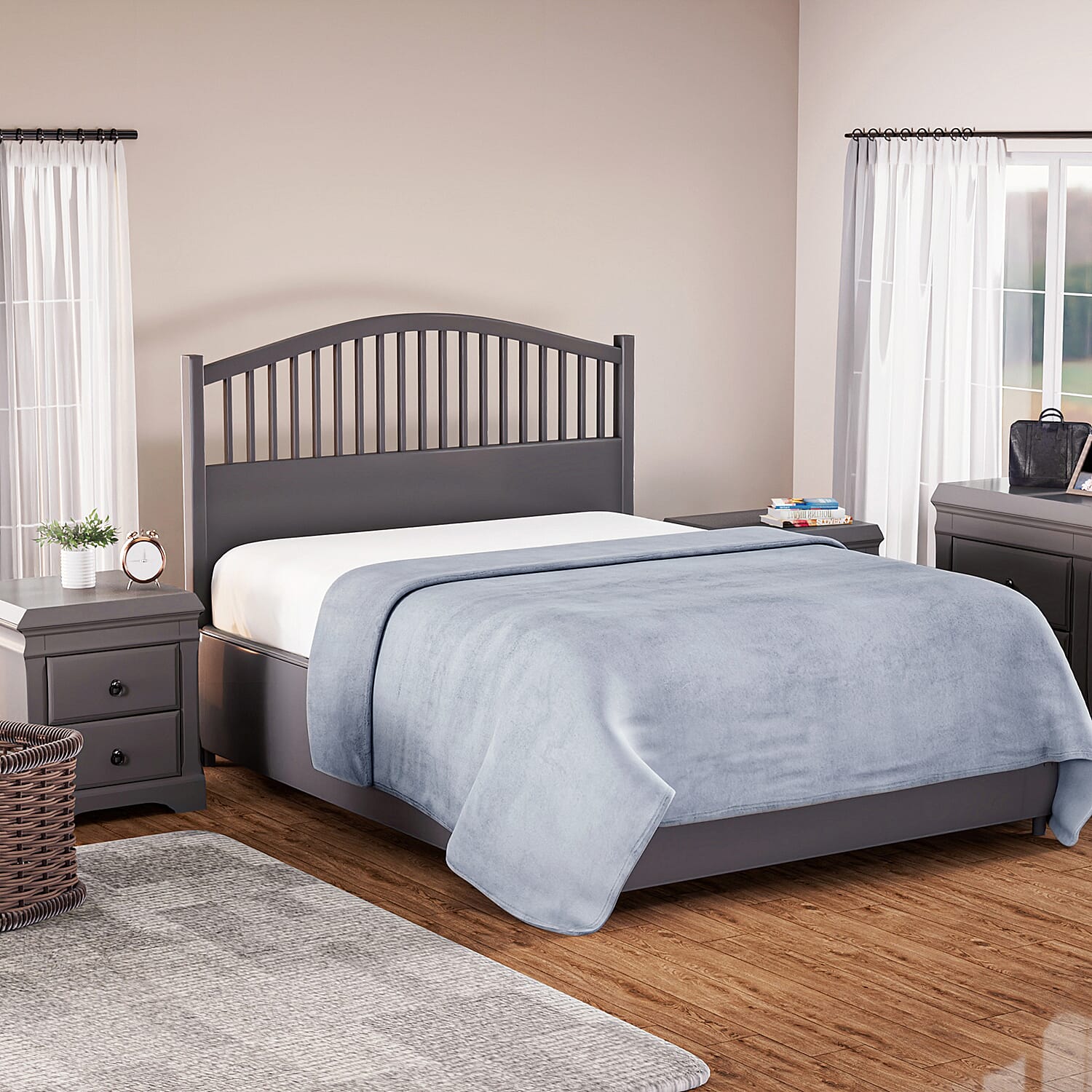 TJC Essentials Polyester Printed Blanket (Size 150x1 cm) - Blue