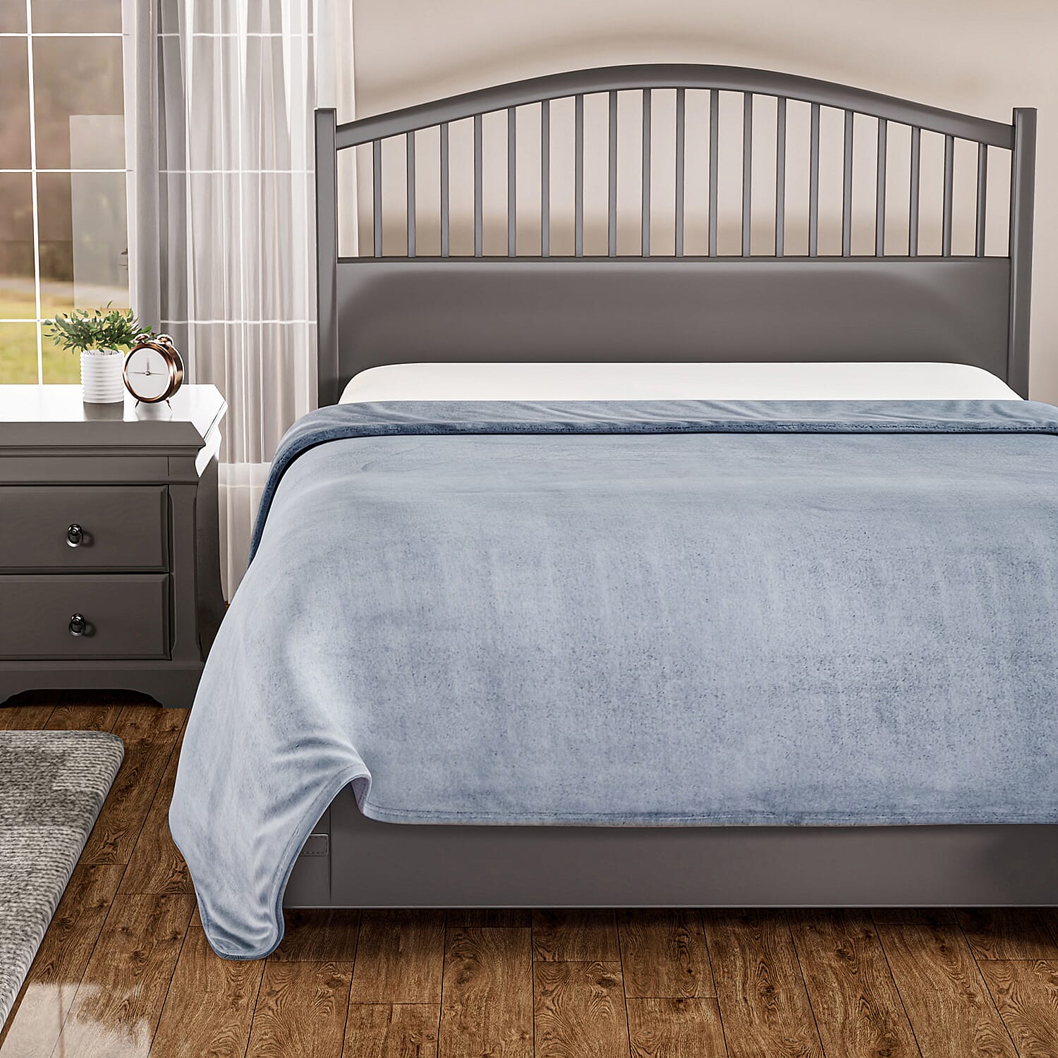 TJC Essentials Polyester Printed Blanket (Size 150x1 cm) - Blue