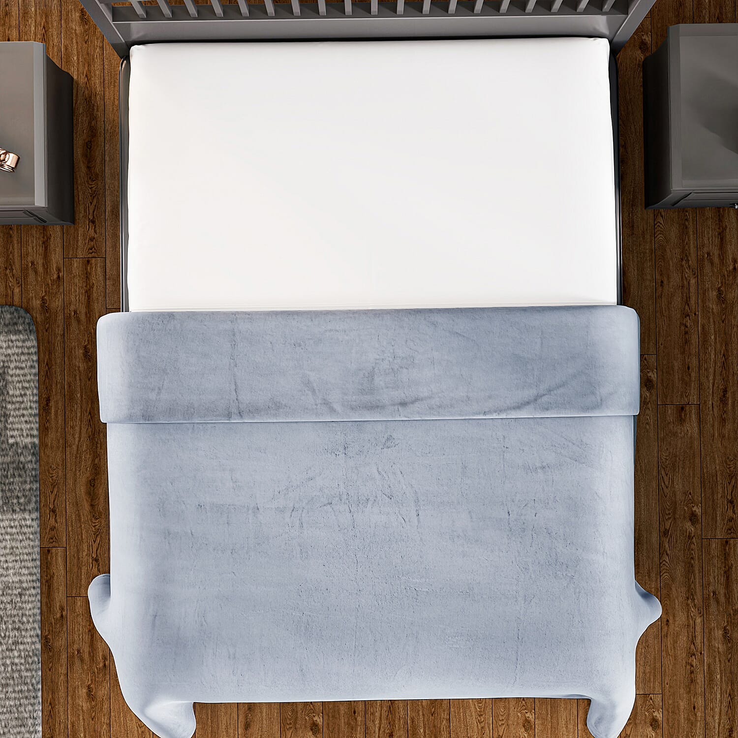 TJC Essentials Polyester Printed Blanket (Size 150x1 cm) - Blue