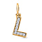 Diamond Initial M Pendant in 18K Vermeil Yellow Gold Plated Sterling Silver 0.17 Ct