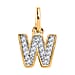 Diamond Initial B Pendant in 18K Vermeil Yellow Gold Plated Sterling Silver 0.17 Ct