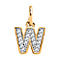 White Diamond  Fancy Pendant in 18K YG Vermeil Plated Sterling Silver 0.15 ct.