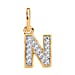 Diamond Initial B Pendant in 18K Vermeil Yellow Gold Plated Sterling Silver 0.17 Ct