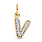 Diamond Initial W Pendant in 18K Vermeil Yellow Gold Plated Sterling Silver 0.17 Ct