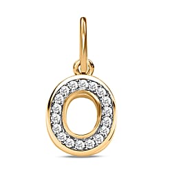 Diamond Initial S Pendant in 18K Vermeil Yellow Gold Plated Sterling Silver 0.15 Ct