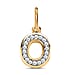 Diamond Initial B Pendant in 18K Vermeil Yellow Gold Plated Sterling Silver 0.17 Ct