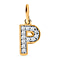 Diamond Initial Z Pendant in 18K Vermeil Yellow Gold Plated Sterling Silver 0.17 Ct