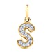 Diamond Initial B Pendant in 18K Vermeil Yellow Gold Plated Sterling Silver 0.17 Ct