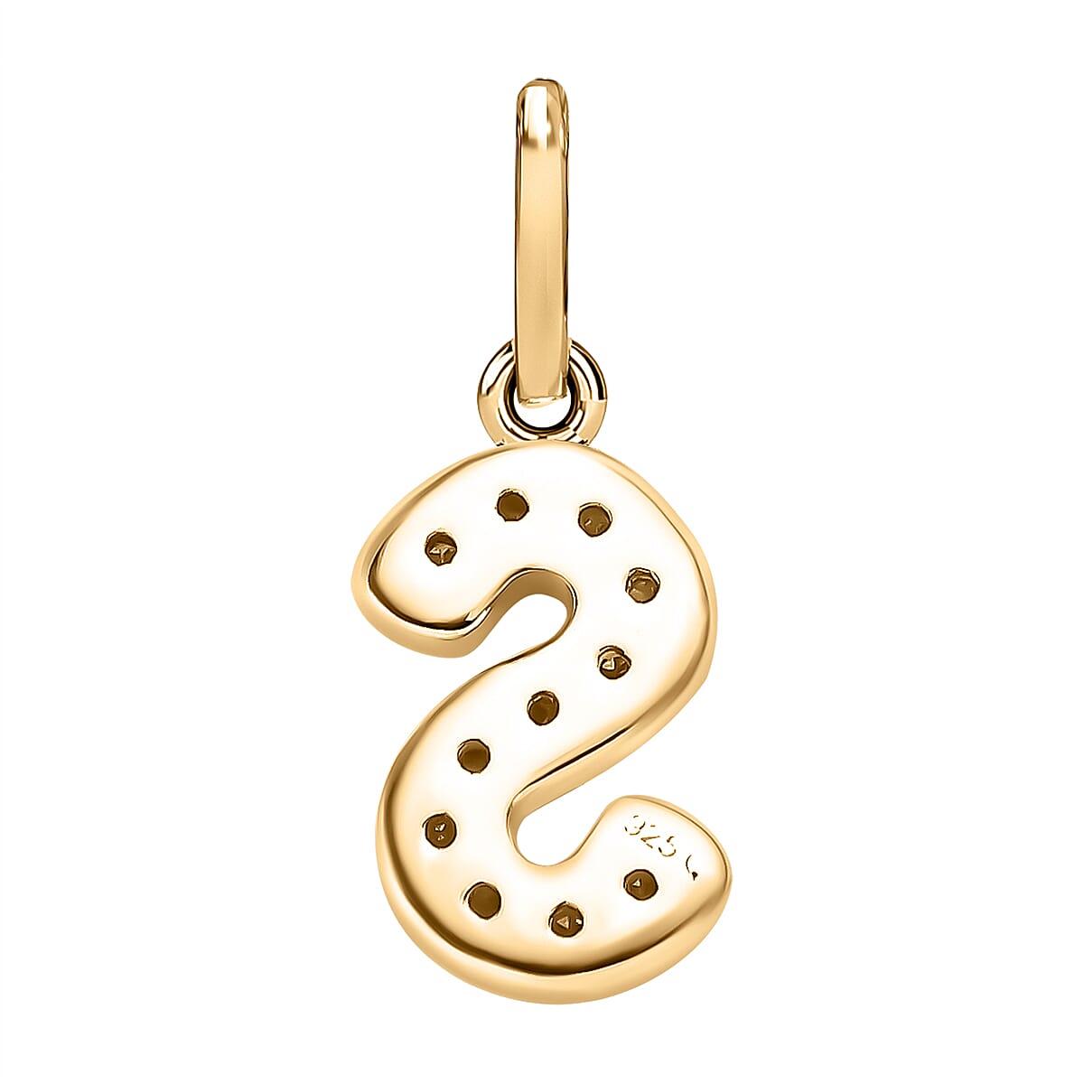 Diamond Initia S Pendant in 18K Vermeil Yellow Gold Plated Sterling Silver 0.17 Ct
