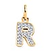 Diamond Initial B Pendant in 18K Vermeil Yellow Gold Plated Sterling Silver 0.17 Ct