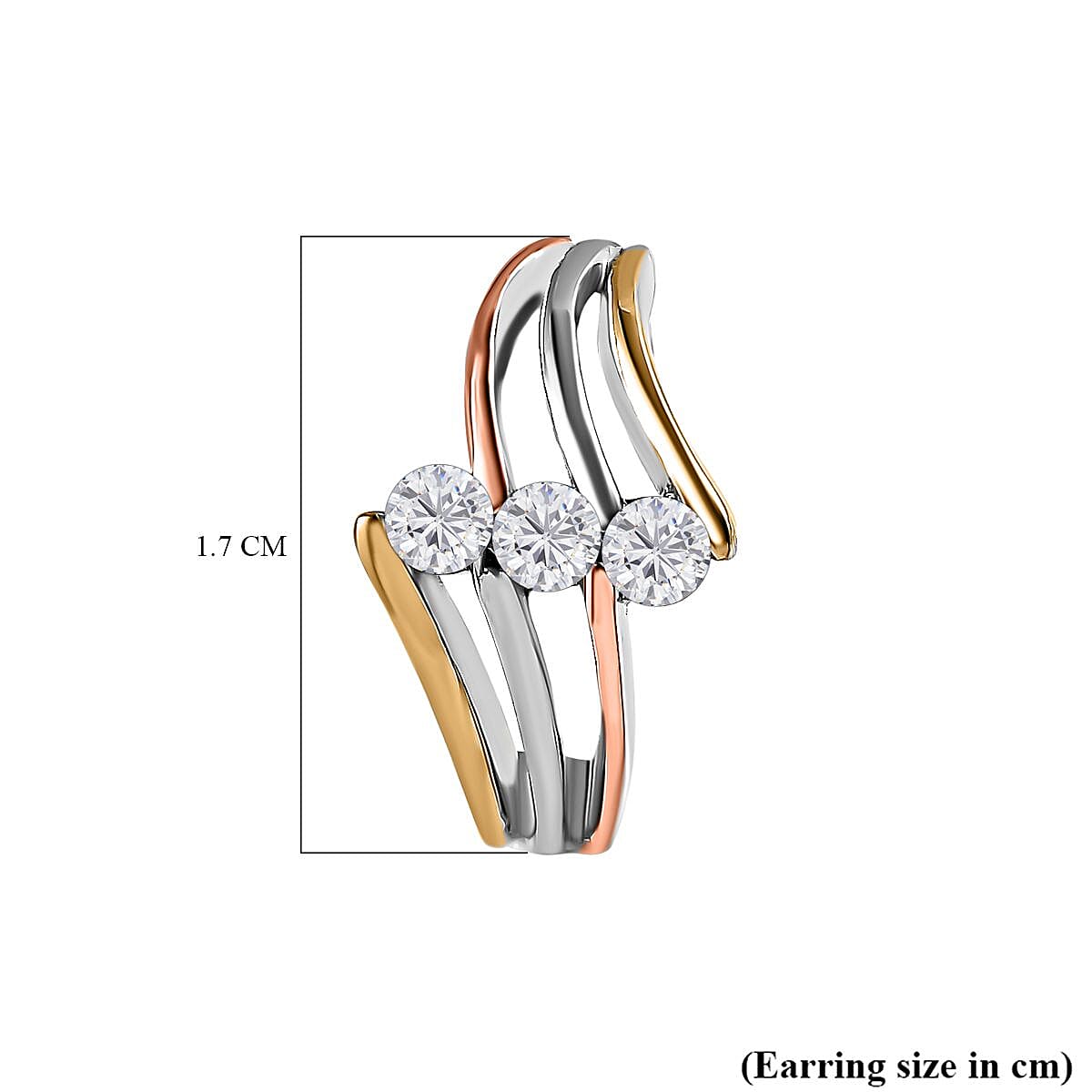 Moissanite Push Back Earrings in 18K Yellow & Rose Gold Vermeil Plated and Rhodium Overlay Sterling Silver 0.65 Ct. Moissanite Push Back Earrings in 18K Yellow & Rose Gold Vermeil Plated and Rhodium Overlay Sterling Silver 0.65 Ct.