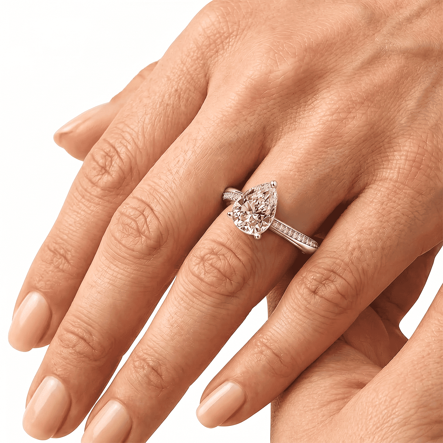 Moissanite Solitaire Ring in Sterling Silver