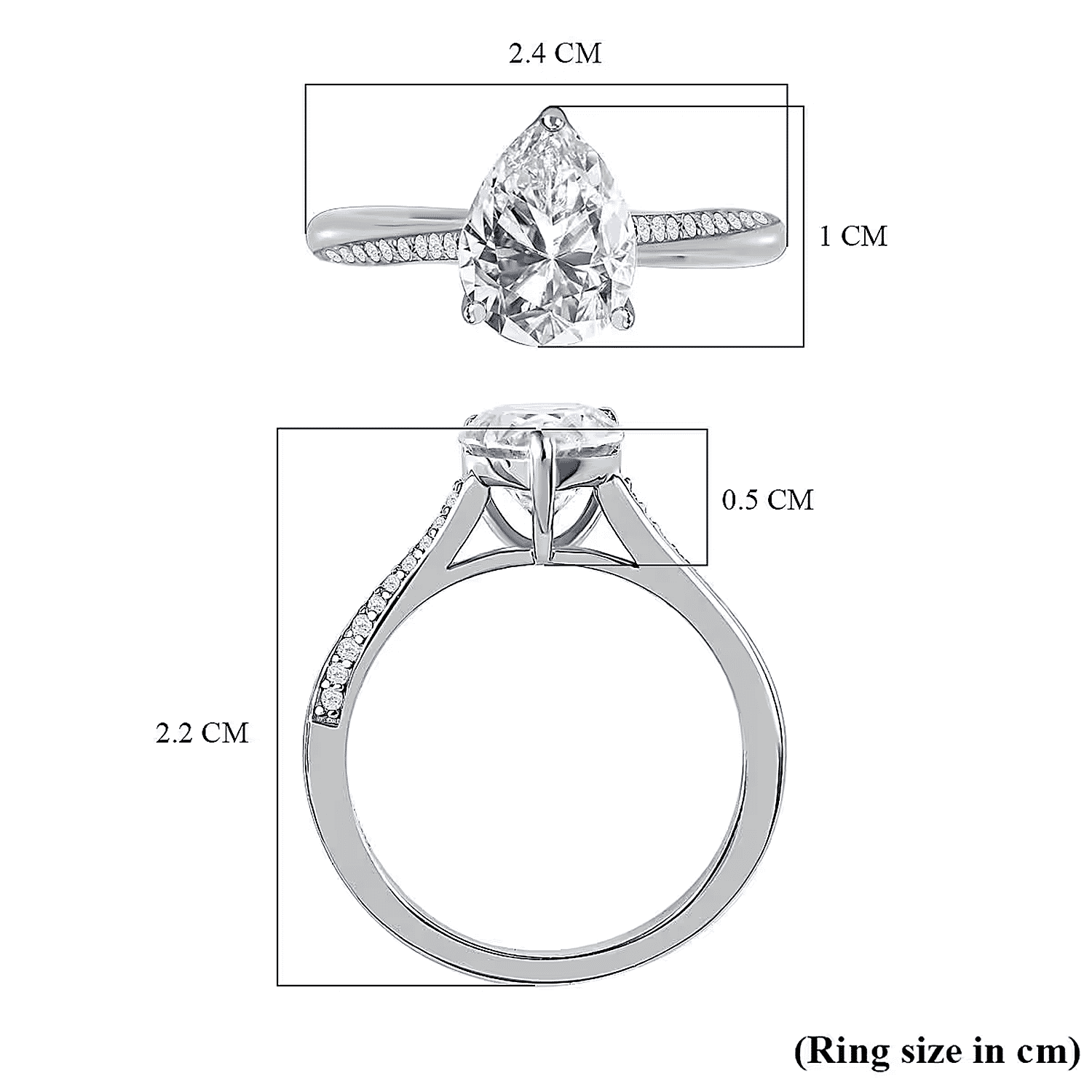 Moissanite Solitaire Ring in Sterling Silver