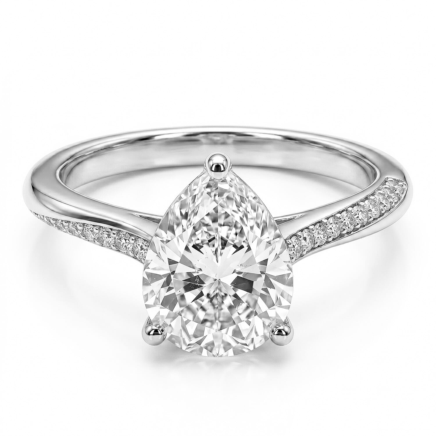 Moissanite Solitaire Ring in Sterling Silver