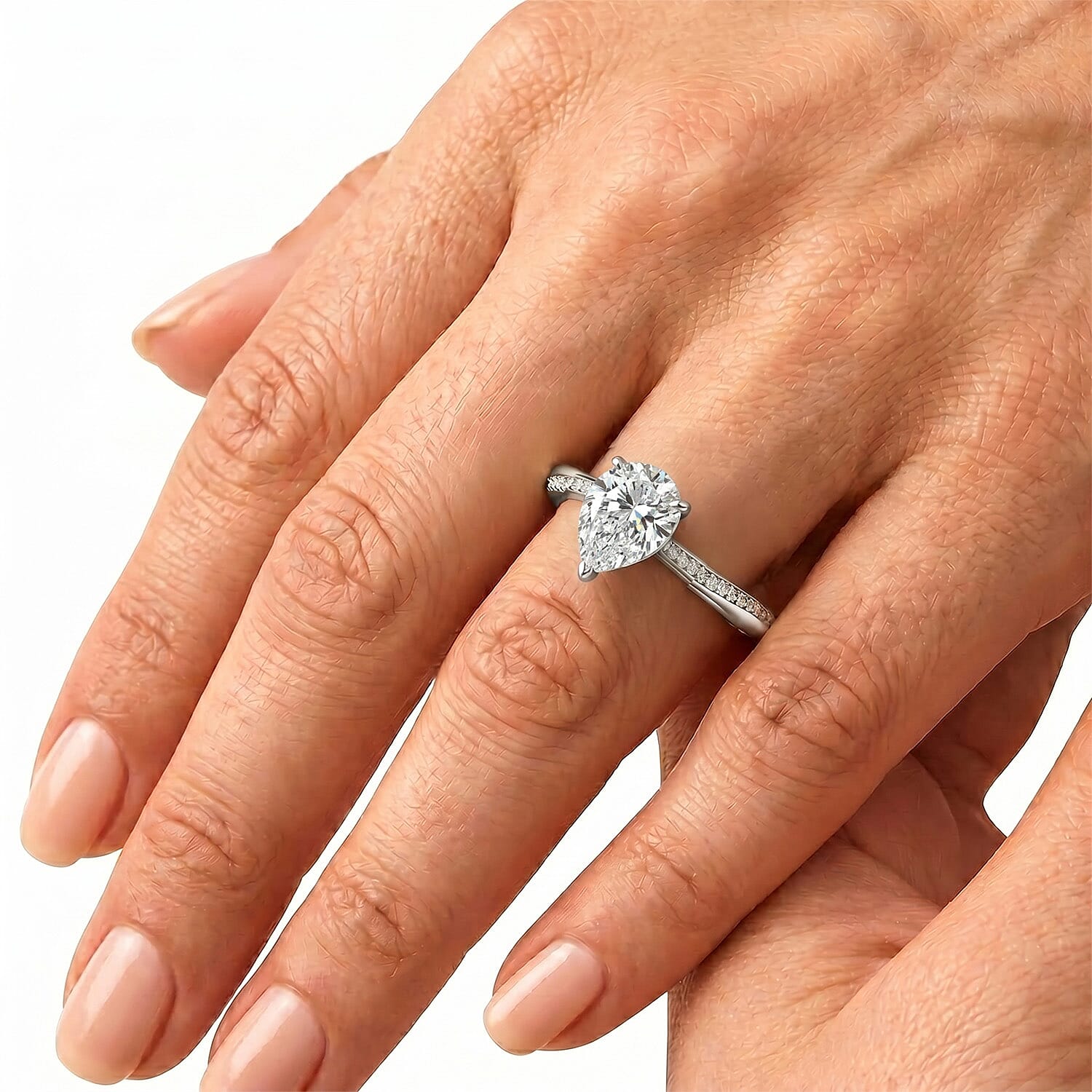 Moissanite Solitaire Ring in Sterling Silver