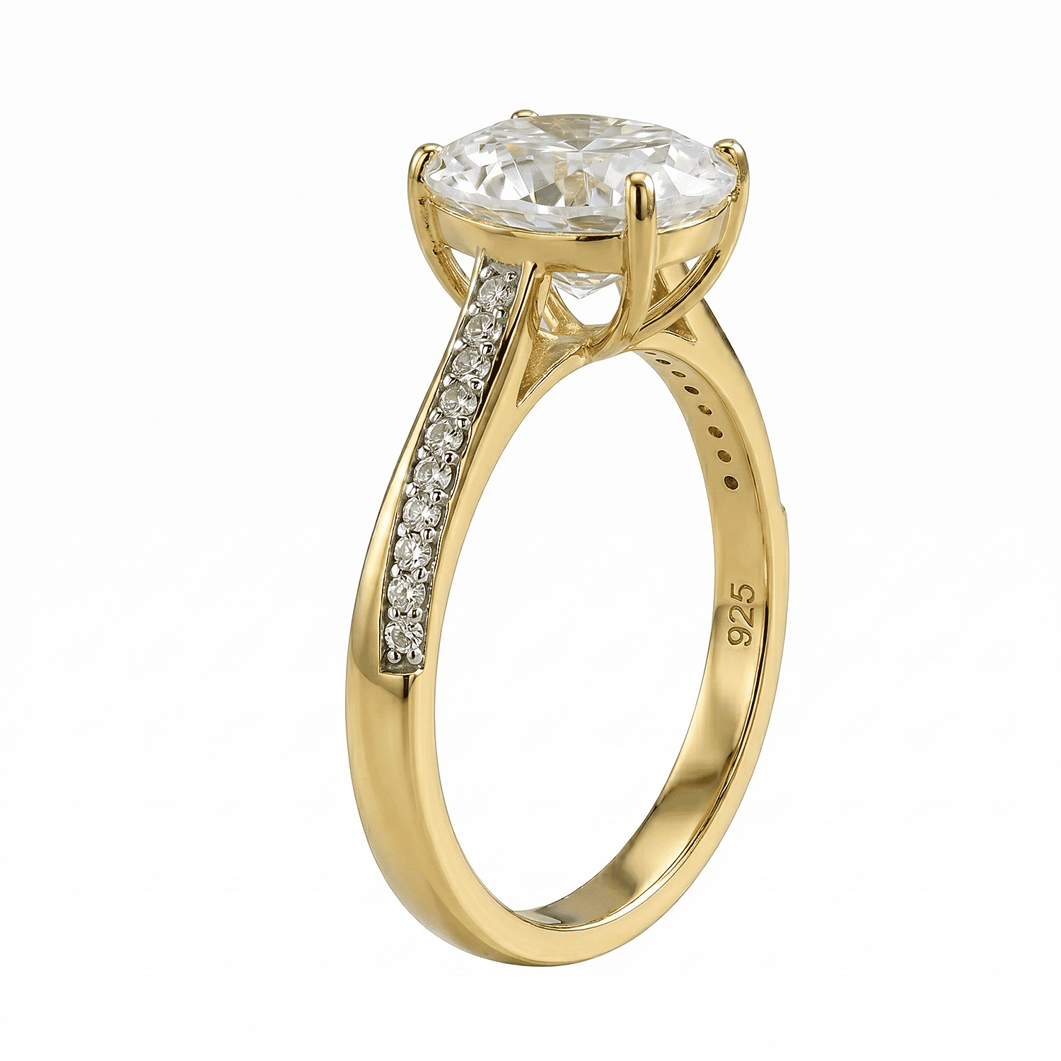 Moissanite Solitaire Ring in Sterling Silver