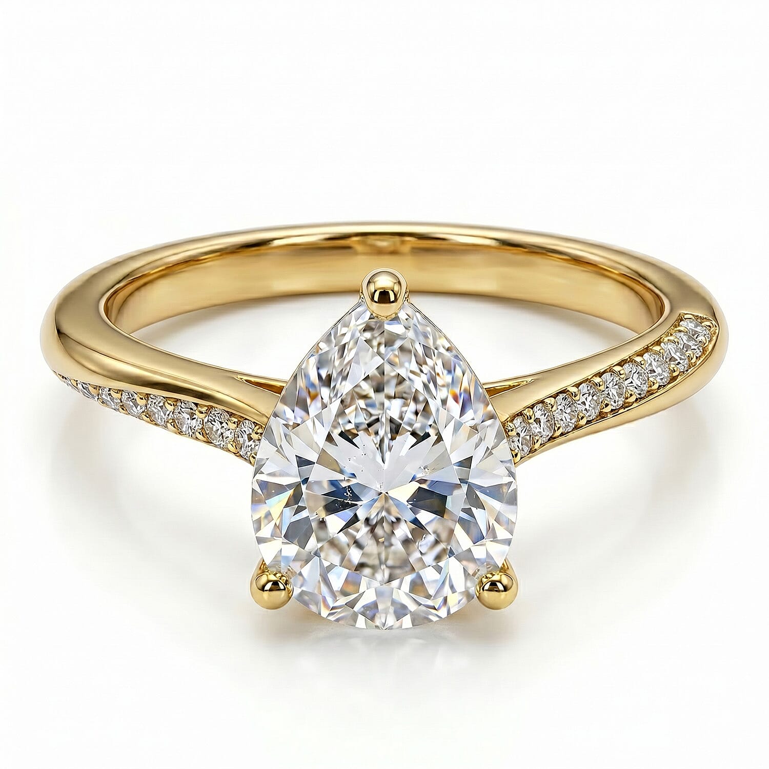 Moissanite Solitaire Ring in Sterling Silver