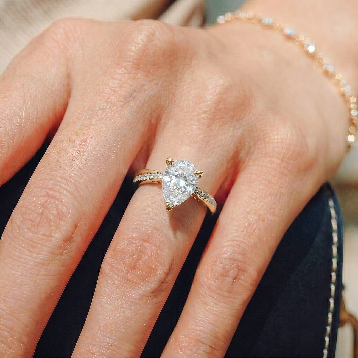 Moissanite Solitaire Ring in Sterling Silver