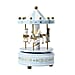 Handcrafted 4-horse Wood Carousel Musical Box - White & Pink