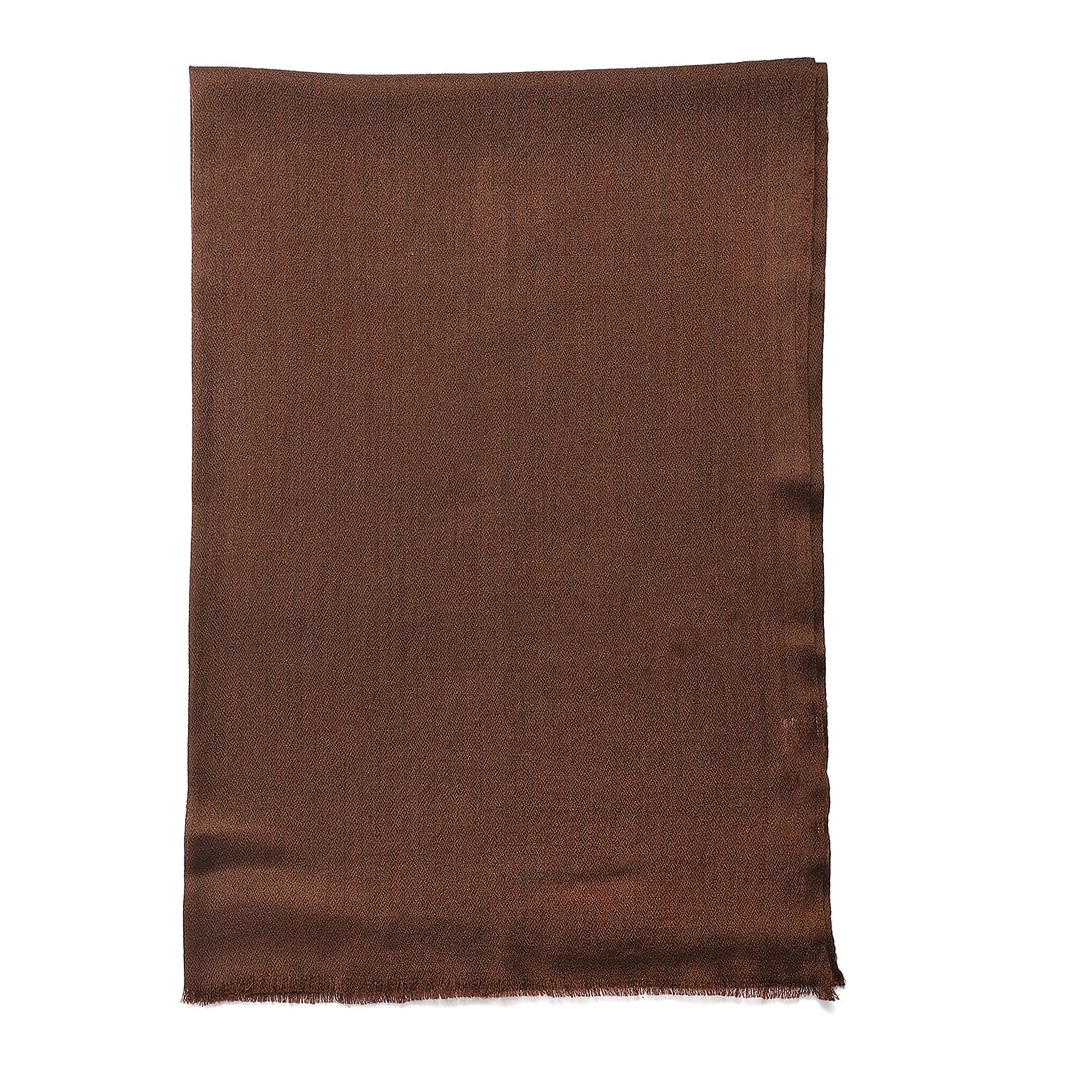 La Marey 100% Cashmere Solid Scarf (Size 198x71 cm) - Chocolate