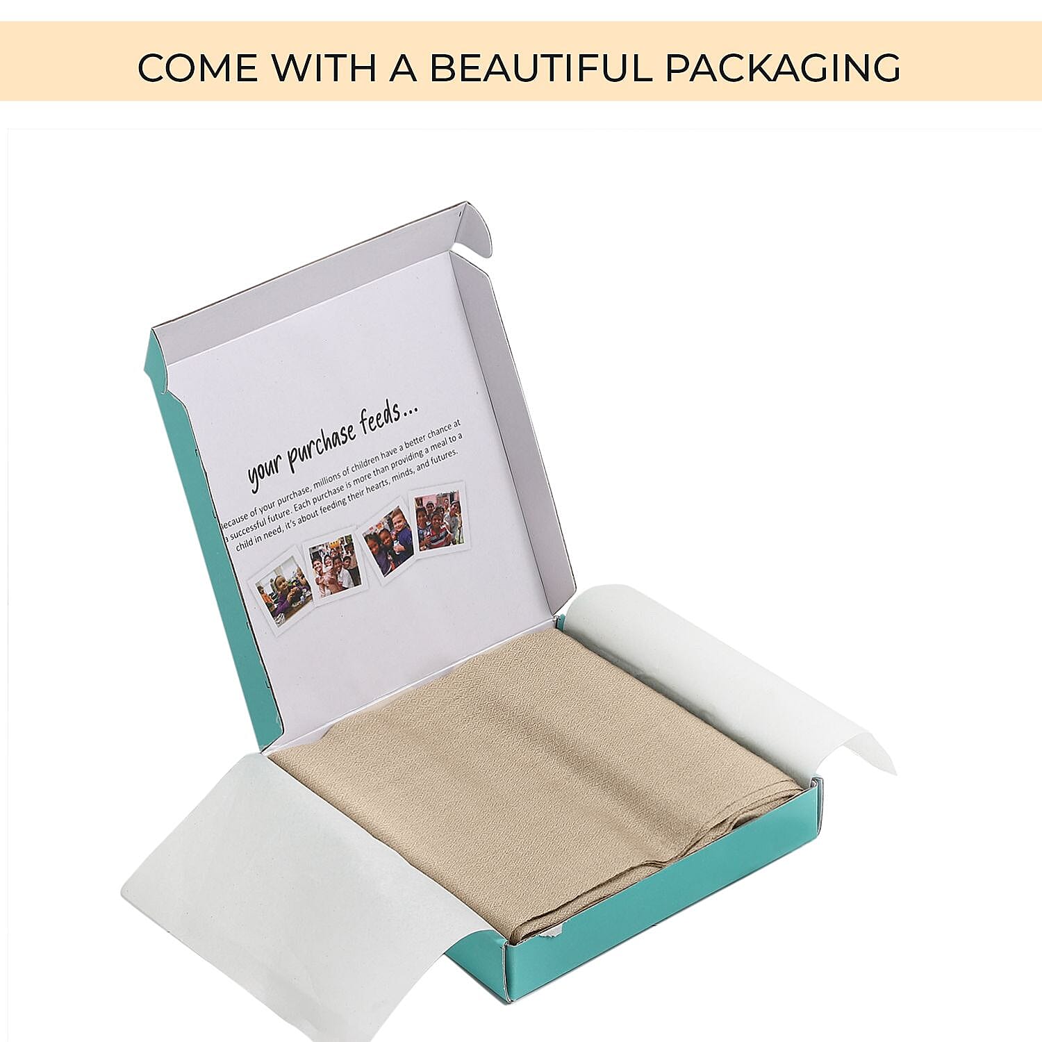 Mothers Day Gift Idea- La Marey 100% Cashmere Solid Scarf (Size 198x71 cm) - Beige