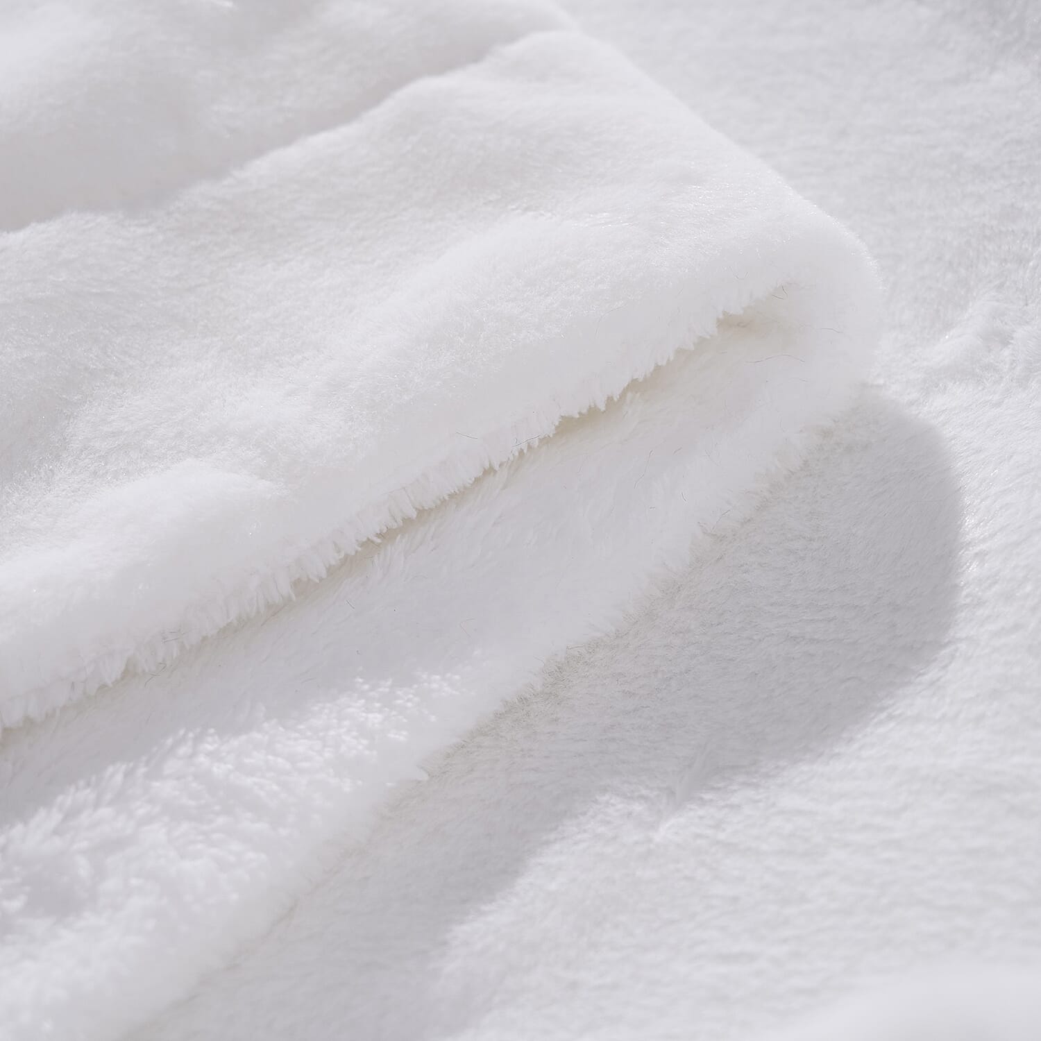 Faux Rabbit Fur Double Layer Blanket (Size-200x150cm) - White
